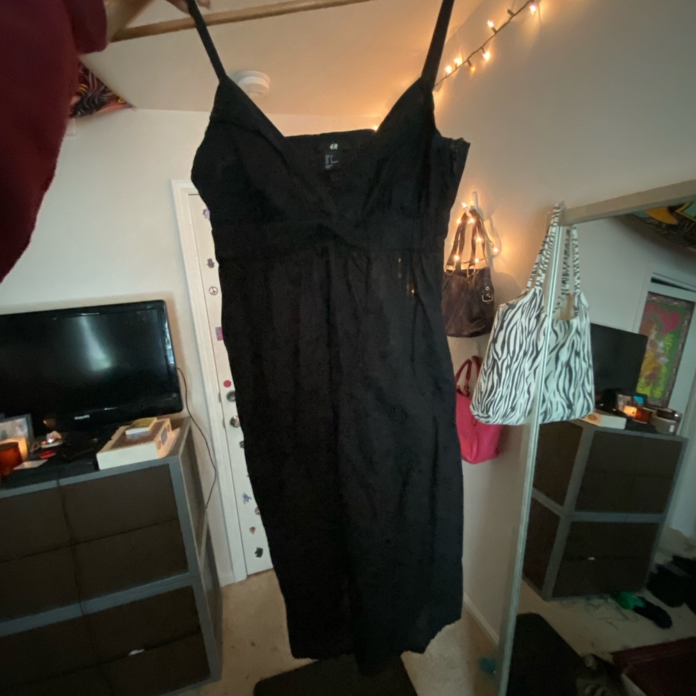 H&M size 6 black cami mini dress